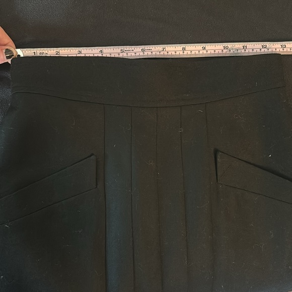 Eacada vintage wool black pleated midi pencil skirt. Sz36 - Picture 8 of 10